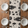thumbnail image 6 of Halloween Table Runner - 108 Inch Long, Kitchen Dining Table Runner Dresser Scarves, Spooky Pumpkins Horror Castle Bat Black Plaid Farmhouse Decor for Coffee Tables Wedding Party Banquet, 6 of 8