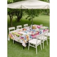 thumbnail image 3 of Outdoor Tablecloth with Umbrella Hole and Zipper, Easter Eggs Rectangle Table Cloth 60x102 Inch Waterproof Tablecloth, Spring Floral Gnomes Plants Butterflies Pink Plaid Picnic Table Cover for Patio, 3 of 7
