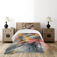 thumbnail image 3 of Ambesonne Colorful Quilted Bedspread Set 2 Pcs, Abstract Futurist Print, Twin Size, Orange Coral Pale Grey, 3 of 4