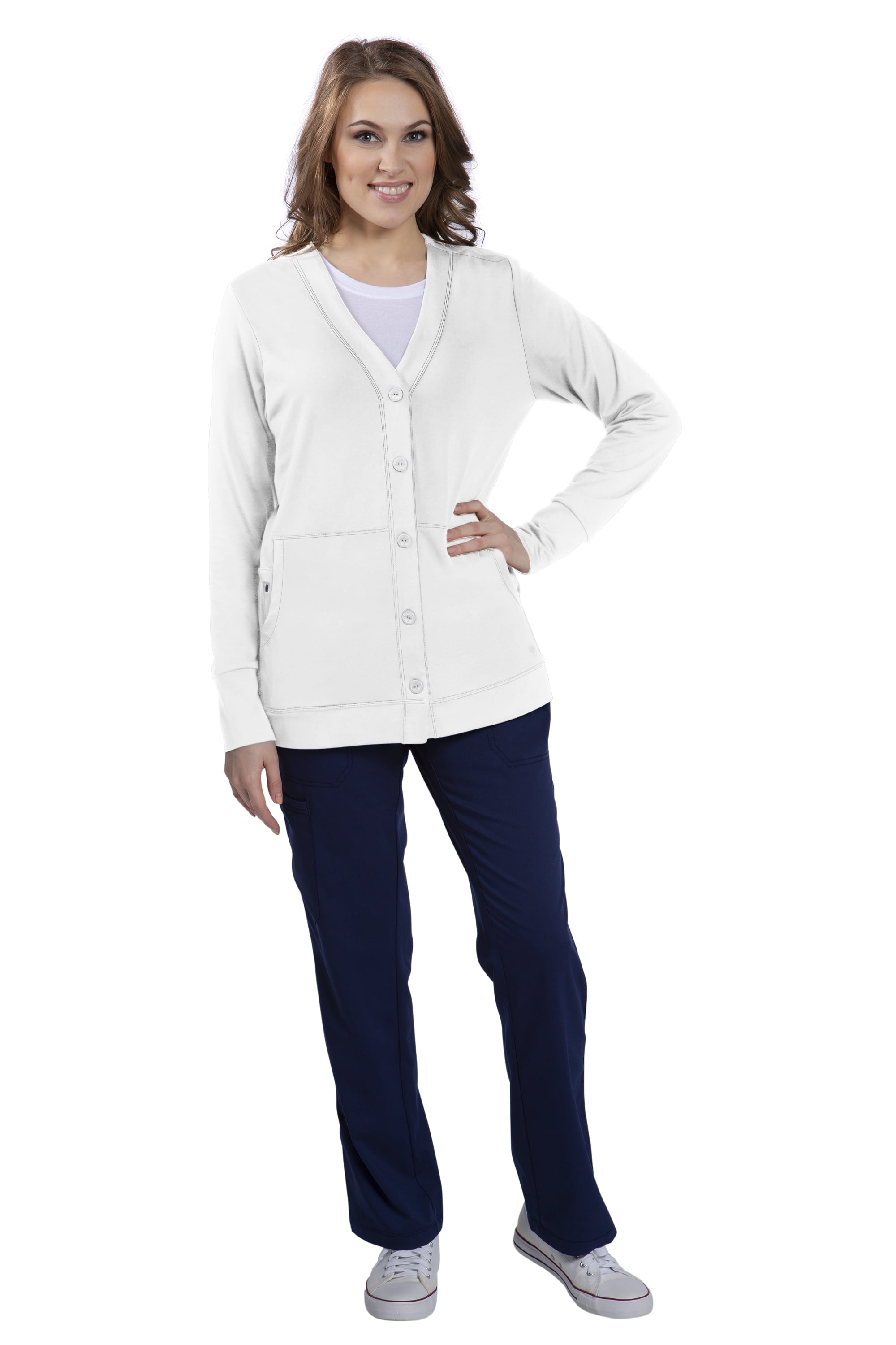 Healing Hands Healing Hands Scrubs Women's "Becca" VNeck Cardigan JacketWhiteXXLarge