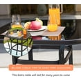 thumbnail image 6 of SalonMore Square Glass 32" Dining Table Brown, Outdoor Glass Bar Table w/ Iron Frame, Patio Table for All Weather, Brown, 6 of 8