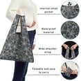 thumbnail image 5 of 5 Pack Foldable Shopping Bag,Spider Web Halloween Pattern Reusable Grocery Bags with Pockets,Large Reusable Tote Bags with Handles Waterproof & Lightweight, 5 of 6