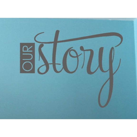 Family Dcor Our Story Wall Decals Sticker Vinyl Quote, 23x17-Inch, Storm Gray