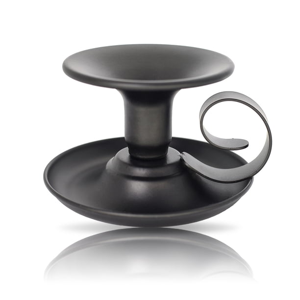 Candelabro decorativo interior anti-óxido electrochlate de hierro de hierro a la luz de la vela de la cena del soporte del soporte de la vela con el asa negra 2 piezas Methold HA010578-01B