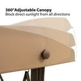 thumbnail image 6 of SYNGAR Porch Swing with Canopy, Hanging Glider Porch Bench Swing Chair Hammock with Adjustable Canopy and Convertible Seat for Garden Poolside Balcony Backyard, Beige, LJ3104, 6 of 10