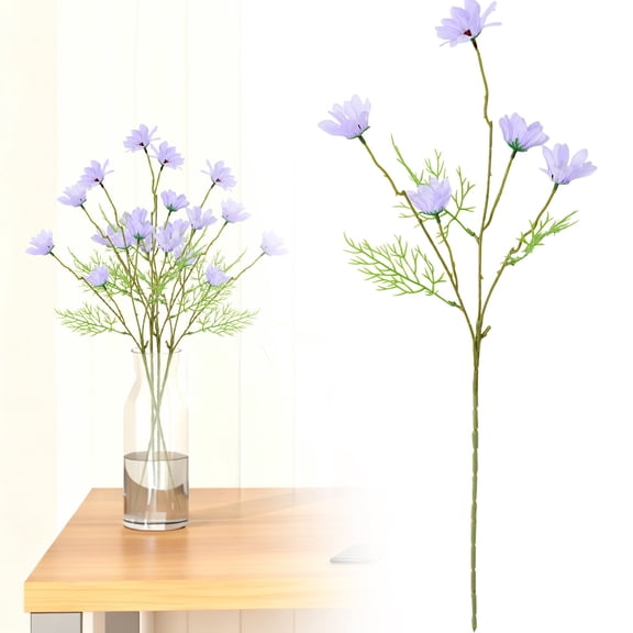 Artificial Small Daisies Dutch Bouquet, 1 Pack Realistic Faux Flower Vase Arrangement for Home Hotel Wedding Centerpieces Indoor Decor