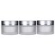 thumbnail image 1 of Frascos cosméticos vacíos recargables de vidrio transparente esmerilado, 3 uds., 20ml/0,7 oz, con tapa plateada y revestimiento, cajas de loción y crema Facial, 1 of 5