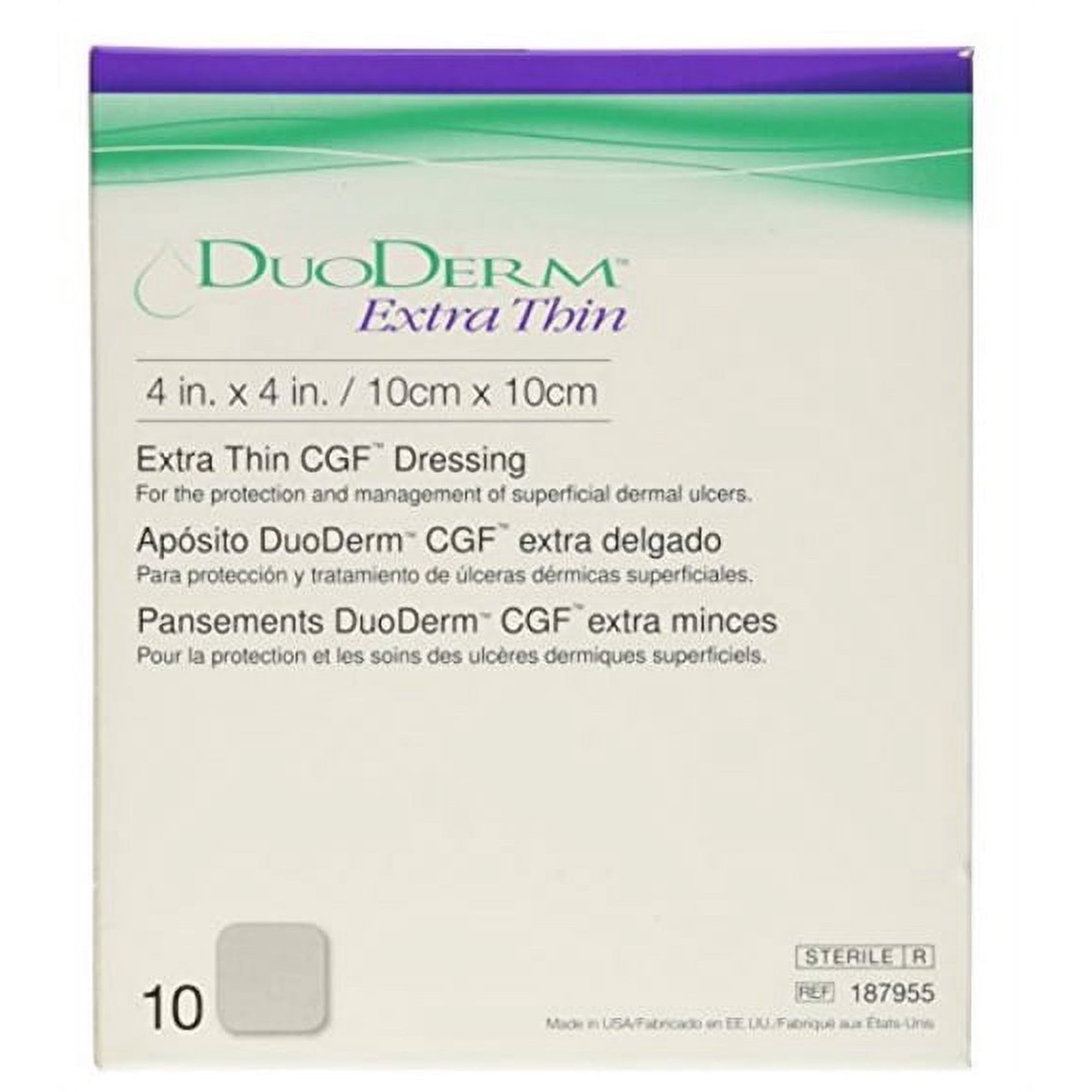 ConvaTec DuoDERM Extra Thin CGF Dressings 4 X 4 Inches 187955 10 Each