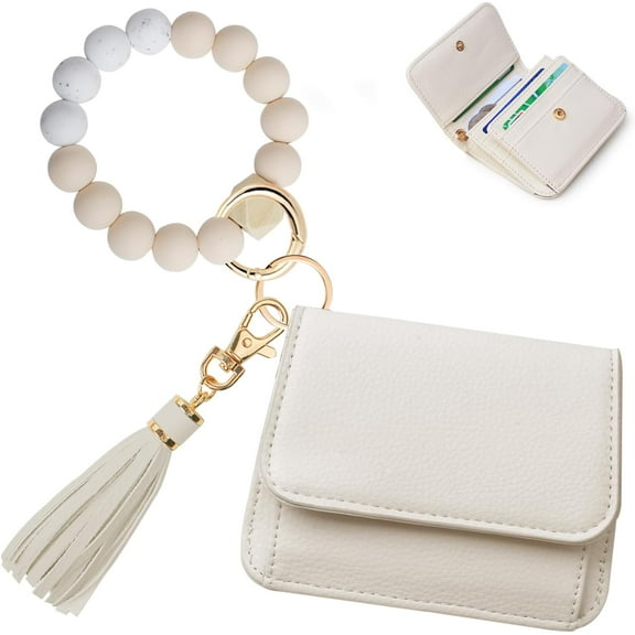 Keychain Wallet RFID Wristlet Wallets for Women,Small Wallets Woman Key Chain Wallet with Coin Pocket and Id Window