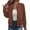 Caramel color-M, variant on Women's Baseball Jackets Zip Up Bomberes Jackets Casual Long Sleeve Outerwear Windbreaker