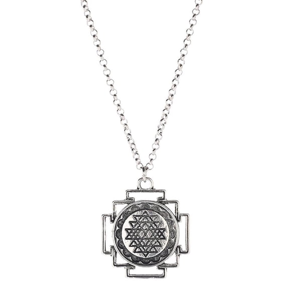 Vintage aleación de Metal hombres mujeres moda Lucky Charms colgante collar moda Plata Yuyangstore Collar con colgante de amuleto