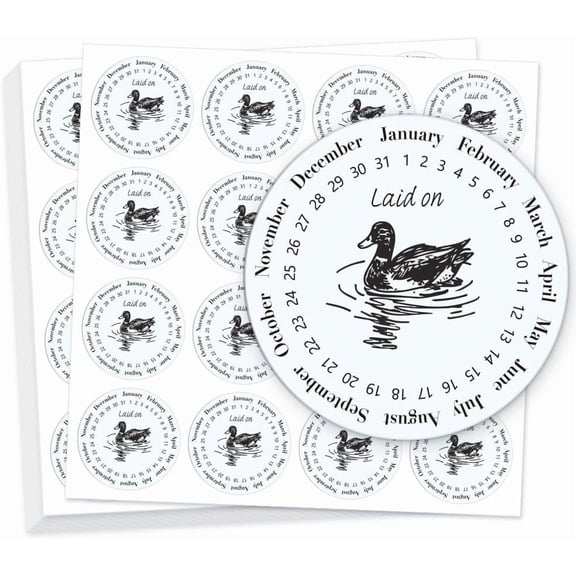 320 Pcs Duck Egg Laid on Stickers 2 Inch Round Farm Fresh Eggs Sticker Round Eggs Stickers PET Adhesive Egg Packaging Sticker for Box Container Carton Farm Supplies Colorful
