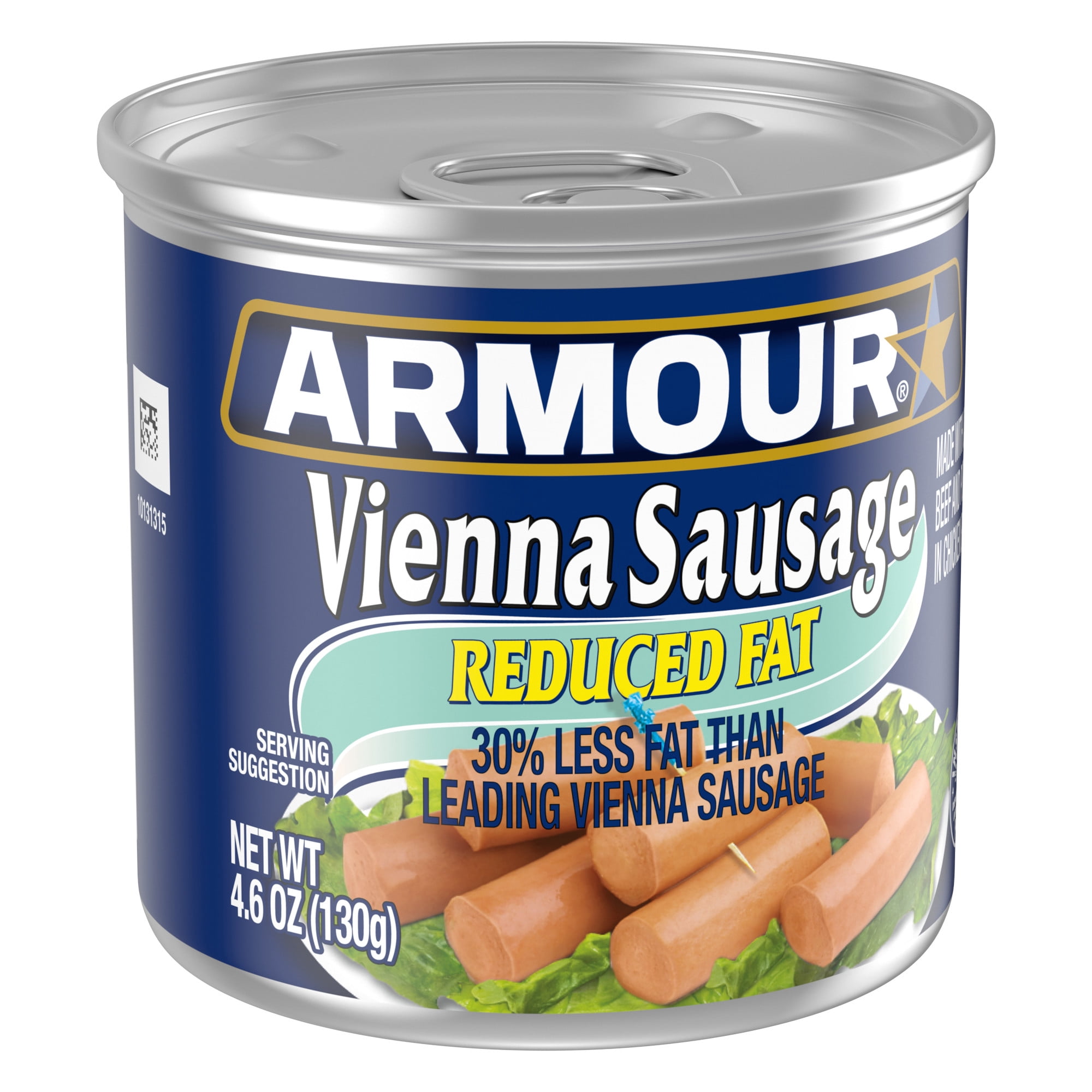 (4 pack) Armour Star Reduced Fat Vienna Sausage, 6g protein Per Serving, Canned Sausage, 4.6 oz. Can
