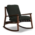 thumbnail image 4 of Grain Wood Furniture Solid Wood Mid Century Rocking Chair with Moss Green Cushions, 4 of 6