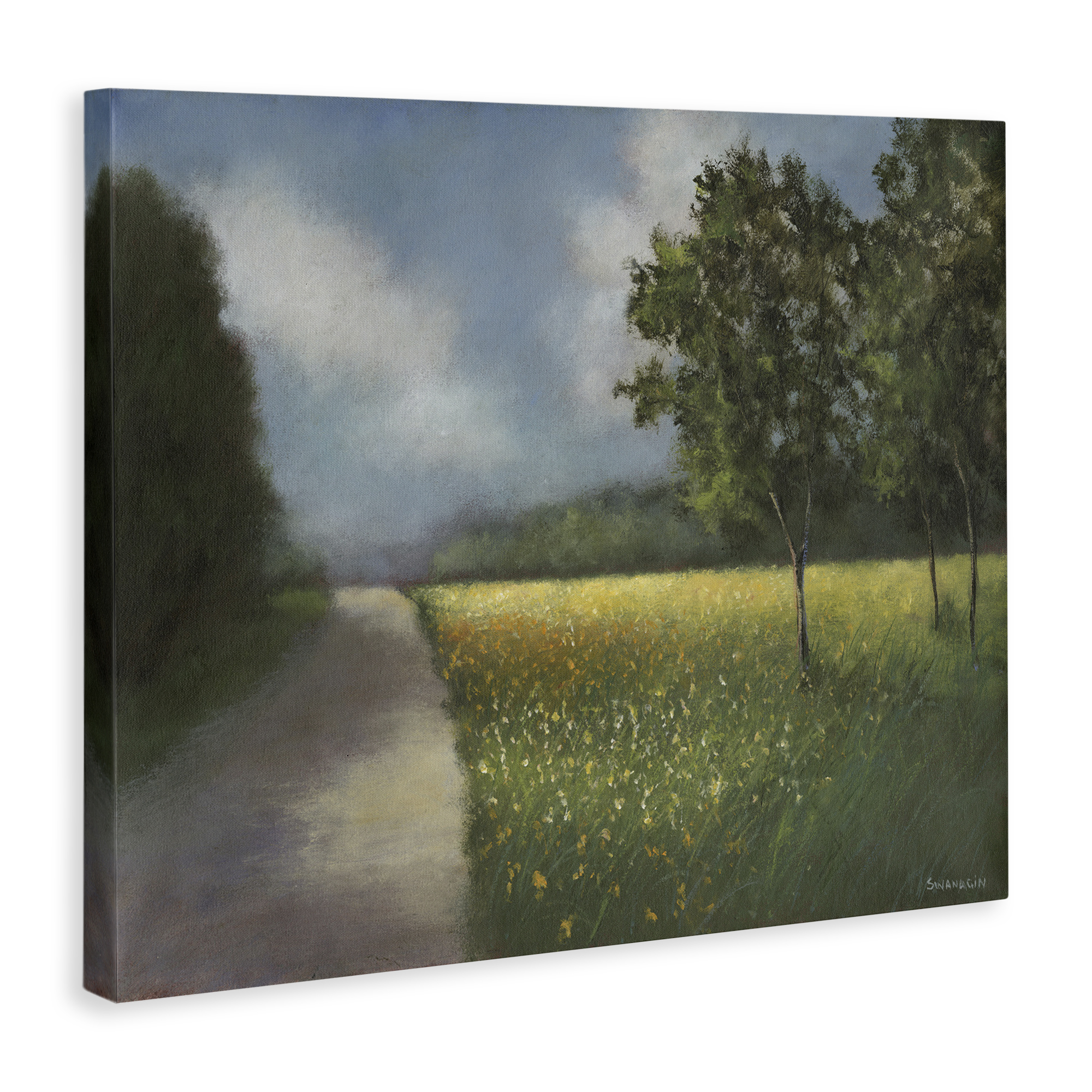 Stupell Industries Traditional Country Road Landscape Painting Gallery Wrapped Canvas Art Print Wall Art, 40 x 30