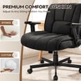 thumbnail image 5 of BOSSIN Criss Cross Chair with Wheels,Cross Legged Office Chair,Wide Criss Cross Chair with Flip-Up Arms & Extra-Deep Seat Thickened for Office Chair,Plush Cushion,Cute,Comfy,Black, 5 of 8