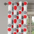 thumbnail image 2 of Ambesonne Mid Century Grommet Curtain, Geometrical Spotty, 50" x 84", Grey Red White, 2 of 6