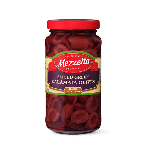 Pack of 6, Mezzetta Sliced Greek Kalamata Olives, 9.5 oz