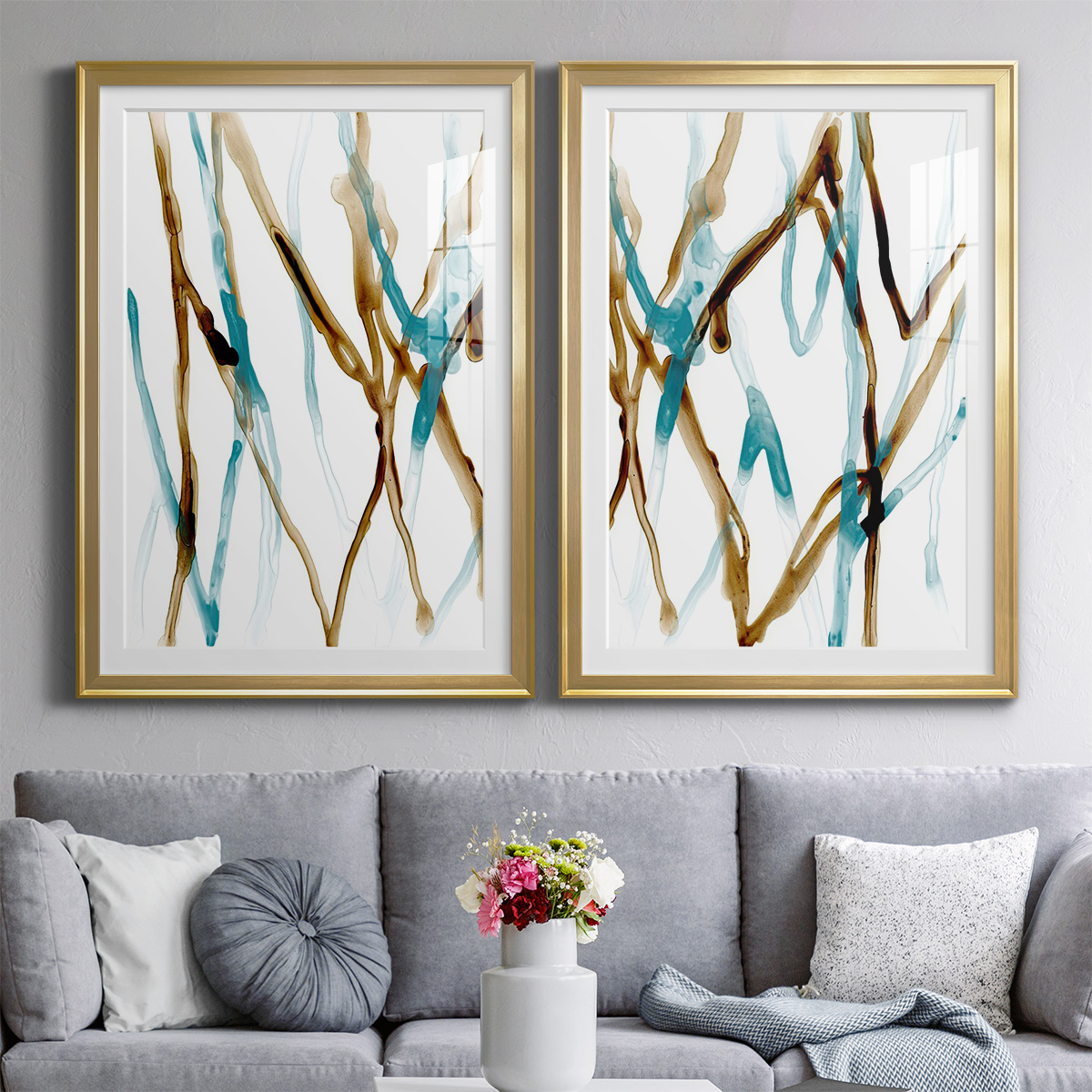 Wexford Home Runnel XVII Premium Framed Print, 30.5" x 42.5" - Ready to Hang, Gold (Set of 2)