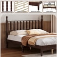 thumbnail image 6 of Queen Size Bed Frames with Gourd Shaped Headboard, Vintage Natural Wood Platform Bed, Western Spindle Beds, Noise Free, Easy Assembly, Walnut, 6 of 7