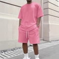 thumbnail image 5 of Men's 2 Piece Outfits Oversized Solid Color Short Sleeve Crew Neck T Shirt & Shorts Set Summer Casual Tracksuit, 5 of 5
