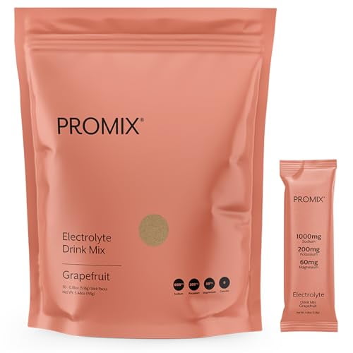 Paquetes de hidratación en polvo con electrolitos ProMix Nutrition | Sal rosa del Himalaya, magnesio, potasio, vitamina C | Sin azúcar - 30 unidades