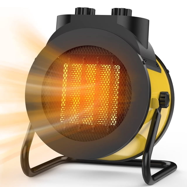 Calefactor eléctrico portátil PTC Elevoke de 1500 W, amarillo