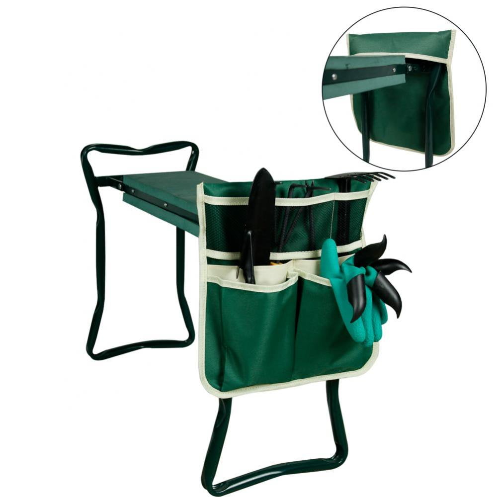 Folding Garden Stool with Large Tool Bag