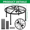 thumbnail image 7 of Metal Stand for Chicken Feeder Waterer, 4 Legs Iron Stand Holder, Round Supports Rack for Barrels Buckets Equipped Installed with Feeder Waterer Port, for Poultry Chicken Coop Indoor Outdoor, 7 of 7
