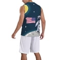 thumbnail image 2 of Sikiie Astronaut With USA Flag Basketball Jersey Reversible Men's Mesh Athletic Sports Shirts Training Practice S-4XL, 2 of 6
