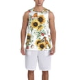 thumbnail image 4 of Gaeub Sunflowers Leaves And Birds Men's Mesh Basketball Jersey, Quick-Drying Sleeveless Top S-4XL, Loose Muscle Tank Top -Medium, 4 of 9