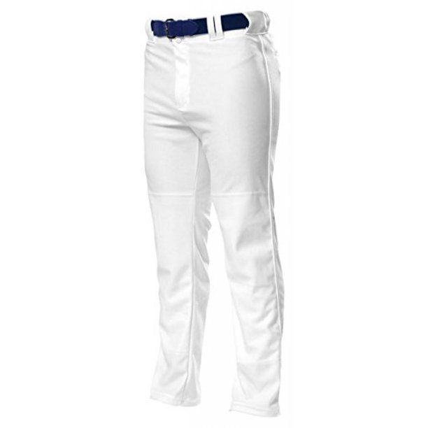 A4 N6162 Adult Pro Style Open Bottom Baggy Cut Baseball Pant White