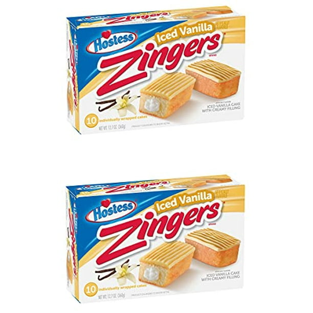 Hostess Iced Vanilla Zingers 12.7 Ounce 10 Count Box P Walmart