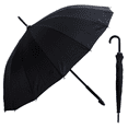 thumbnail image 1 of Paraguas De 16 Varillas Resistentes al Viento, Diseño Elegante, Diferentes Colores (Negro) REGALOMEX YC012524, 1 of 6