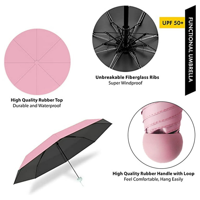 Ultra Lights and Small Mini Umbrella with Cute Capsule Case,5 Folding Compact  Pocket Umbrella