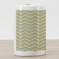 thumbnail image 3 of Grey and Yellow Ceramic Toothbrush Holder, Modern Geometrical Triangles Zig Zags Wavy Modern Image Print, Decorative Versatile Countertop for Bathroom, 4.5" X 2.7", Pale Grey and Mustard, by Ambesonne, 3 of 4