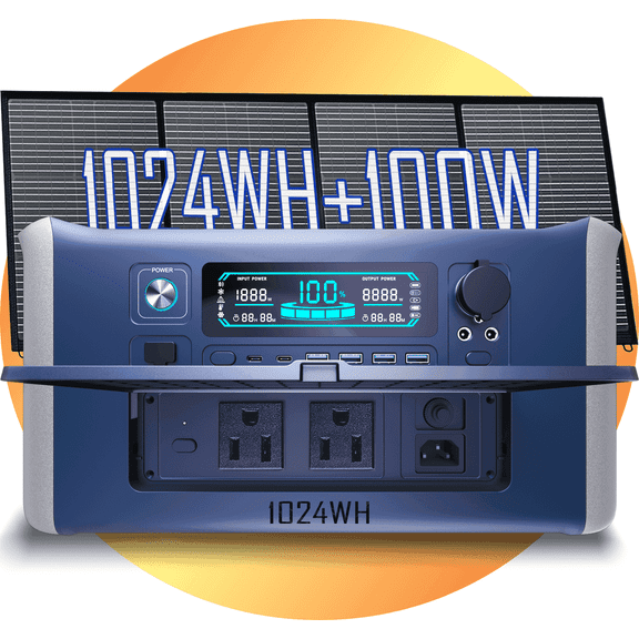 Construction Site Solution: Heavy-Duty Generator (1000W/1500W/2000W)   100W Solar Panel for Sustainable Tool Powering