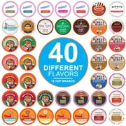 Perfect Samplers Flavored Coffee Variety Pack, 40 Count Premium K-Cup Pods, Assorted Medium to Bold Roasts for Keurig Machines