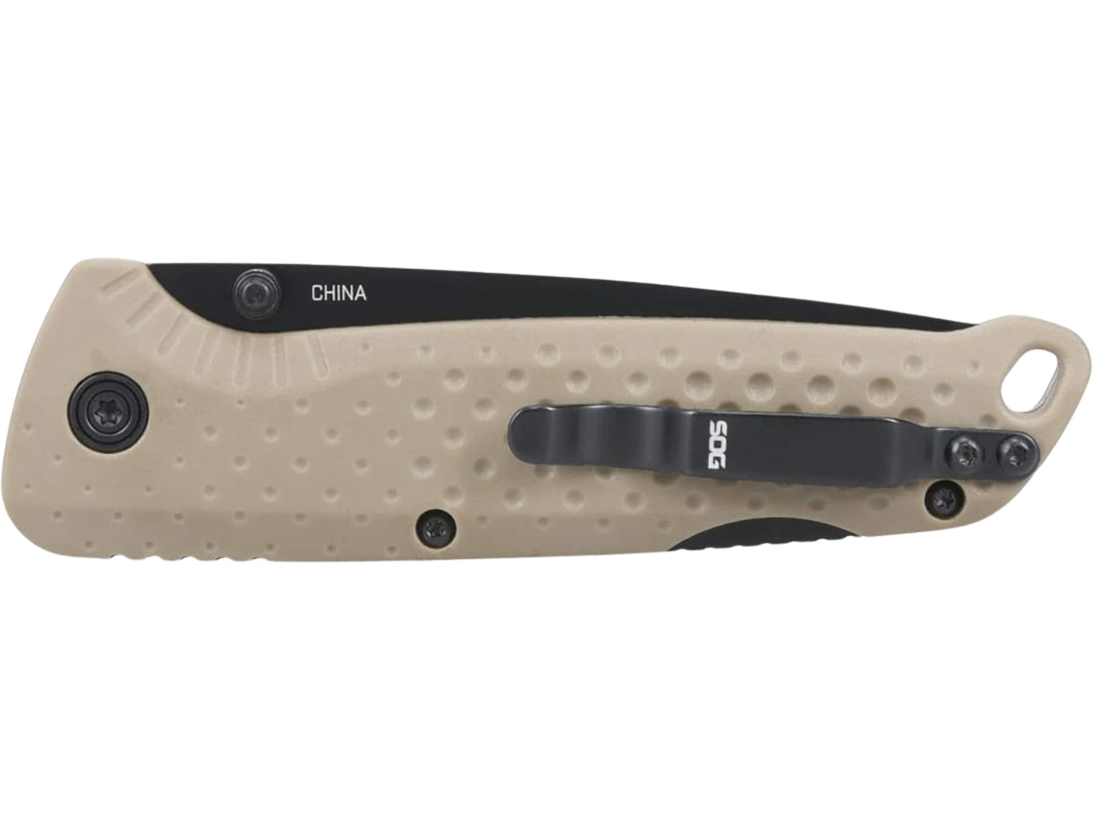 SOG Adventurer LB Pocket Knife 3" Drop Point 5Cr15MoV Titanium Nitride Blade Glass Filled Nylon Handle Flat Dark Earth