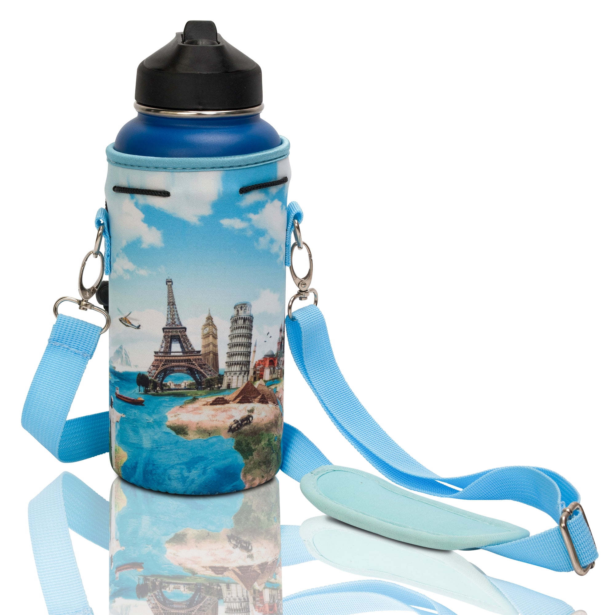 Nuovoware Water Bottle Carrier Bag Fits Stanley 40 oz Tumbler with Handle, Bottle Bag with Adjustable Shoulder Strap, Neoprene Bottle Holder for