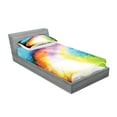 thumbnail image 2 of Ambesonne Floral Fitted Sheet & Pillow Sham Set, Book Rainbow, Twinxl, Multicolor, 2 of 2
