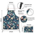 thumbnail image 3 of Pioneer Flower Floral Print Pattern Apron-Garden Aprons for Women with Pockets-Cotton Linen Waterproof Kitchen Cooking Gardening Aprons Adjustable for Kitchen,Cooking,BBQ and Salon 33x27 Inch, 3 of 7
