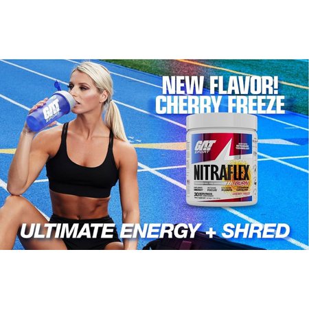 GAT Sport NITRAFLEX Burn, Pre-Workout 30 Servings, Cherry Freeze