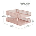 thumbnail image 4 of Mind Reader Stackable Paper Tray, Desktop Organizer, File Storage, Office, Metal Mesh, 2 Pcs, Pink, 4 of 7