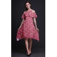 thumbnail image 2 of Bimba Bird Printed Womenâ€™s Cold Shoulder Tunic Party Round Neck Shift Dress-XXX-Large, 2 of 6