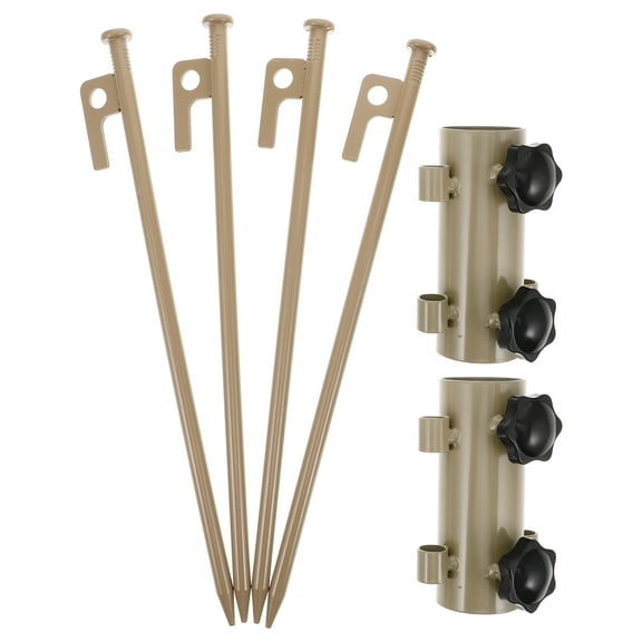 unbranded 6pcs Outdoor Camping Tent Poles Stakes Set Adjustable Tarp Poles With Heavy Duty Aluminum Tent Stakes For Beach And Snow