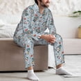 thumbnail image 7 of Susaid Winter Gnome And Snowman Print Men's Long Sleeve Pajama Set, Two-Piece Button-Down Loungewear PJs Set, Comfortable Sleepwear for Relaxation-Large, 7 of 7