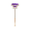 thumbnail image 3 of ANGARA Natural 1.2 Ct. Amethyst with Diamond Classic Ring in 14K Rose Gold for Women (Ring Size: 3), 3 of 9