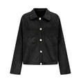 thumbnail image 4 of Sakmal Women's Barn Jacket Black Suede Plus Size Coat Winter Jackets for Women XXL, 4 of 8