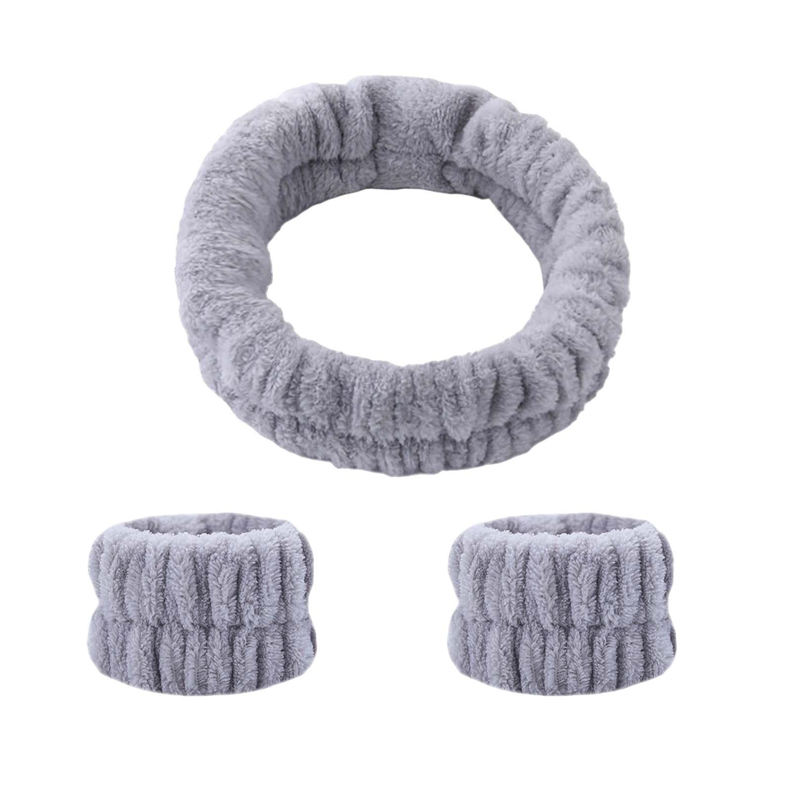 Face Wash Headband Wristband Set Makeup Headband Head Band Pure Color